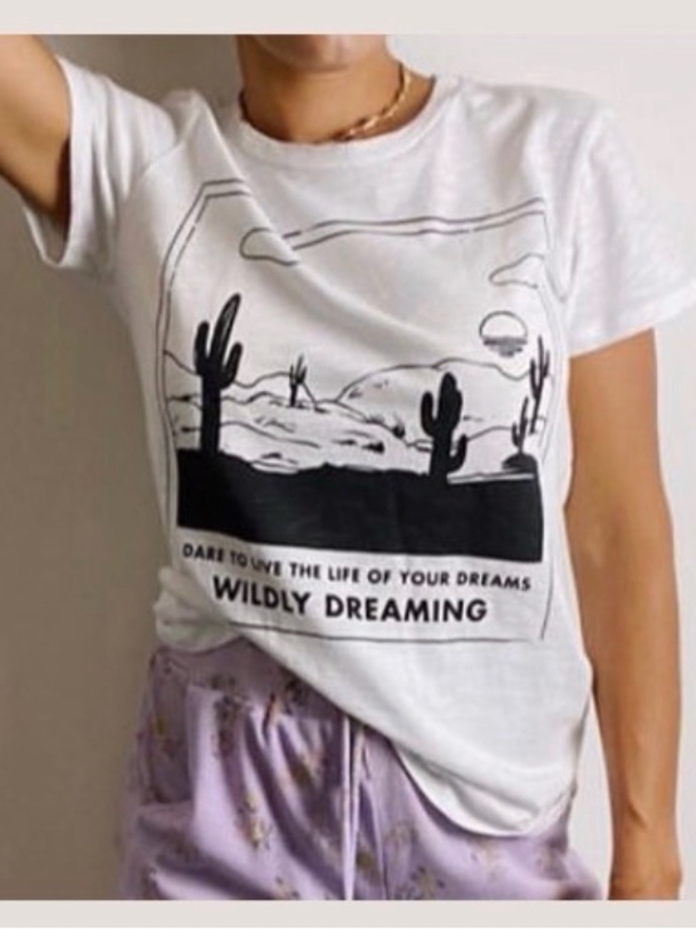 Wildly Dreaming White Graphic Tee - Short Sleeve